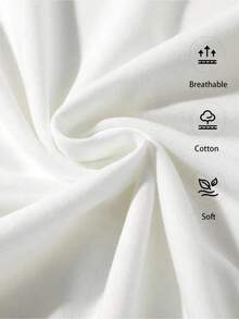 Soft Women's T-Shirt, 100% Cotton, Collegiate Style, With Fun Teddy Bear Print, Cute Bear Design, Suitable For Daily And Casual Wear In Spring And Autumn, Soft And Cute, Youthful Style, Versatile Design, Casual And Fashionable, Simple Round Neck, Comfortable And Breathable Short Sleeves, Elegant Blouses For Ladies. - 白色 - 查看 3