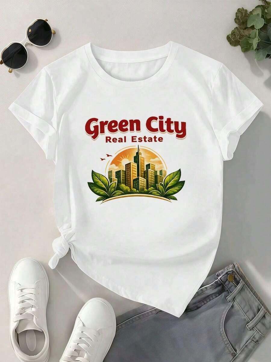 Casual T-Shirt Women's T-Shirts 100% Cotton Durable - 白色 - 查看 1