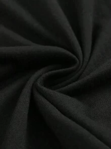 Women's Plus Size Black Oversized T-Shirt, Crew Neck, Short Sleeve, Machine Washable, Comfortable Fit For All Seasons, Unique Graphic Design T-Shirt, Casual Short Sleeve T-Shirt, Women's Graphic Tees, Summer T-Shirts, Elegant Blouses For Ladies - 黑色 - 查看 2