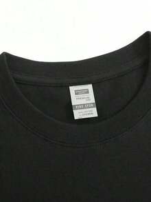 Women's Short-Sleeved T-Shirt With Round Neck, Anime Letter Print, Casual, Elegant, A Must-Have For Everyday Wear And Parties, Local Shipping. - 黑色 - 查看 4