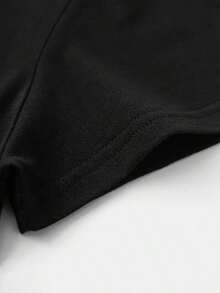 Women's Blouses, Cartoon Print T-Shirt For Women, Casual Short Sleeve T-Shirt For Spring And Summer, 100% Cotton Women's Clothing With Round Neck, Summer Essential, Casual Wear For Everyday Use, - 黑色 - 查看 6