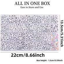 1包250颗/500颗/840颗圆形字母珠，用于珠宝制作；28种款式白色A-Z亚克力珠套装，含圆形珠子，用于手链制作（4*7毫米） - 字母珠 - 查看 2