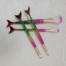 6-Piece Premium Mermaid Makeup Brush Set, Featuring Gradient Rainbow Handles And Soft Bristles, Including Blush Brush, Eyeshadow Brush, Concealer Brush, Foundation Brush, Loose Powder Brush, Highlighter Brush, Eyeshadow Brush, Contour Brush, Eyeliner Brush, Modern Makeup Brush Set, Eyeshadow Brush, Blush Brush, Complete Beauty Tools Set, Ideal Mother's Day Gift And Wedding Season Beauty Tools - Gradient Makeup Brush Set - View 4