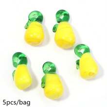 5 Stücke bunte lebensechte Obst- & Gemüseanhänger, Kirsche, Erdbeere, Gurke und weitere süße kleine Anhänger für Halskette, Ohrringe, Armband DIY, leuchtende Gemüseanhänger für den Sommer - Verschiedenfarbig - Übersicht 20
