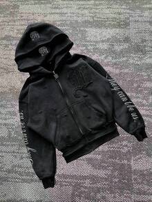 New Y2K American Vintage INS Streetwear Double Hood Zip Up Hoodie - 1 - Xem 4