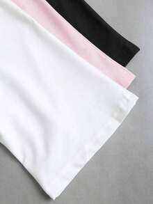 Nuevo conjunto de 3 piezas ajustado con hombros descubiertos, estilo sexy europeo y americano.Camiseta de unicolor versátil y casual para mujer, adecuada para primavera/verano, uso diario, ir al trabajo, citas - Multicolor 7 - Ver 5