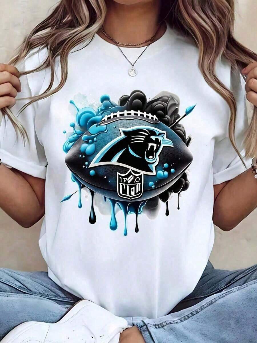 Premium Unisex Casual Cowboys Logo Print T-Shirts For American Football Fans And Game Day Wear, Matching Sets For Couples And Families, Comfortable Cotton - 白色 - 查看 1