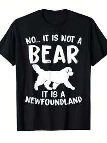 Ligera. Esta no es una camiseta de un oso, sino de un divertido perro de Newfoundland, adecuada tanto para hombres como para mujeres. Cuenta con un di - Negro - Ver 7