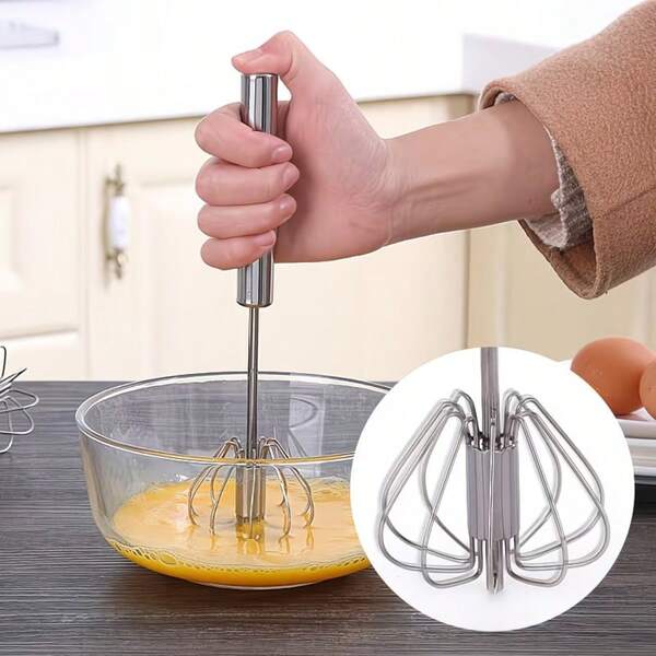 Stainless Steel Multi-Function Egg Beater And Milk Frother - Manual Whisk, Suitable For Baking, Eggs And Cream - Essential Kitchen Tool