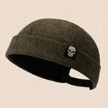 Mũ chủ nhà phong cách đường phố Hip-Hop, mũ lưỡi trai văn học kiểu Hồng Kông unisex, mũ Tangzhuang đầu lâu thời trang đa năng - A - Xem 19