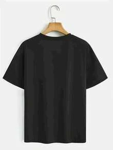 1 pieza Camiseta de verano Hasta La Vista - Camiseta estampada 100% absorbente de sudor y transpirable, con estampado de gafas tropicales, regalo para el Día de la Madre, camiseta de mujer con cuello redondo para vacaciones en la playa y surf, top casual negro de manga corta, adecuada para vacaciones, 180g Algodón 100%. - Negro - Ver 2