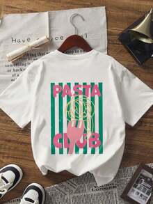 Women's Loose-Fitting T-Shirt With A Round Neck And Exquisite Print. Soft And Breathable Fabric, Comfortable To Wear, And Short Sleeves. Casual And Relaxed Fit, Versatile Style. Made From High-Quality 100% Pure Cotton (200 G). - 白色 - 查看 2