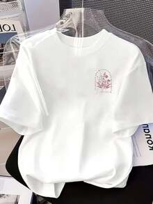 New 180gsm Short-Sleeved T-Shirt, 1% Cotton, With Front And Back Prints - Made With Reverence, Psalm 139:14 - Fashionable Printed T-Shirt For Women, Your Best Choice! - Suitable For Layering In Spring And Autumn, Or Alone In Summer, Unisex Style. - 白色 - View 3