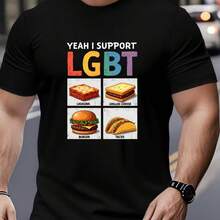 Printed T-Shirt For Men And Women - 黑色 - 查看 1