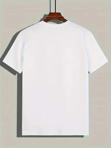 Women's Letter Print T-Shirt, Casual Short Sleeve Round Neck T-Shirt, Breathable Summer Outdoor Top - 白色 - 查看 2
