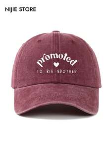 Vintage Washed Baseball Cap - Printed With "Promoted To Big Brother" | Adjustable Casual Hat, Suitable For Family And Streetwear Style,Holiday,Festival - C - View 8
