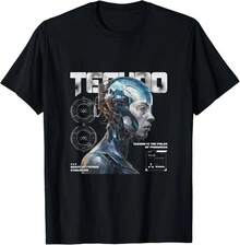 Techno Futuristic Design T-Shirts, Blouses For Women, Casual Dresses For Women, Y2K Sports T-Shirts For Women, Summer T-Shirts, Women's Clothing, Fashion Perfect For Daily - 黑色 - 查看 1