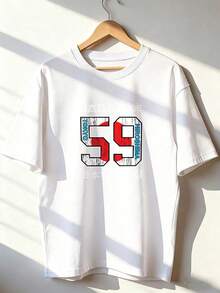 Retro Japanese Style Short Sleeve T-Shirt, Fashionable Short Sleeve T-Shirt For Spring And Summer 2026, Made In Mexico, 180 Grams. Cartoon Print, Couple Design, Suitable For Indoor Or Outdoor Wear. Crew Neck, Unisex, Ideal For Office And Leisure. One-Piece Pack. - WH-P631577SLNDXZGY616 - 查看 1