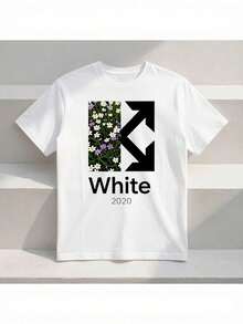 Men's Vintage Floral, Arrow & Geometric Print T-Shirt - Loose And Oversized Fit, Short Sleeves, Crew Neck, Casual All-Season Tee With Multicolored Graphic, Breathable For Casual Wear And Running, Loose And Comfortable. - Back - View 7