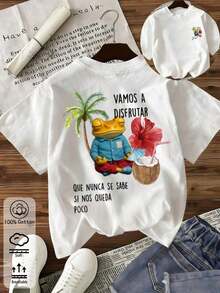 New Summer Casual Spring/Summer Arrivals For Women 2026: Spring/Summer T-Shirts, Girls' T-Shirts, White Tops, Women's Spring/Summer Clothing, Printed T-Shirts, Printed Tops, Cotton Tops, High-Quality T-Shirts, Blue T-Shirts, Retro Style, Preppy Style, Cute Style, Urban Style, Gen Z, Millennial Style, Y2K, Punk Style, Distressed Style, Minimalist Style, Simple Style, Casual Style, Everyday Style, Vacation Style, Fun Prints - Vintage Street Style Unisex Loose Cotton Short Sleeve Crew Neck T-Shirt - 白色 2 - 查看 6