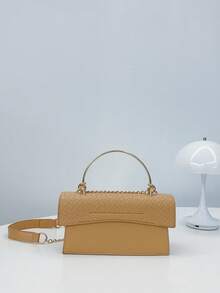 Bolso de mano tejido de moda (color de costura aleatorio) - Caqui - Ver 7