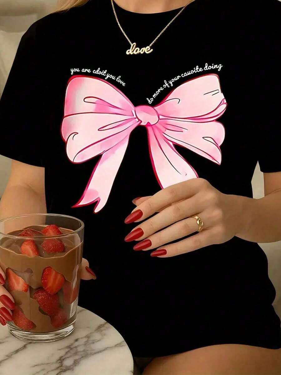 1 Letters Butterfly Insect Print Casual Sweet Party Elegant None Bow 3D Floral Print Home Night Out Wedding Office Vacation Beach Country Music Concert Lunch Trip Homecoming Summer - 黑色粉底粉 - 查看 1