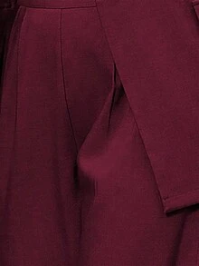 Conjunto de traje informal de mujer con solapa, manga larga y holgado - Burdeos - Ver 8
