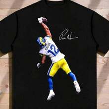 Exclusive Puka Nacua One-Handed Catch Graphic T-Shirt, LA Rams Fan T-Shirt - 黑色 - 查看 6