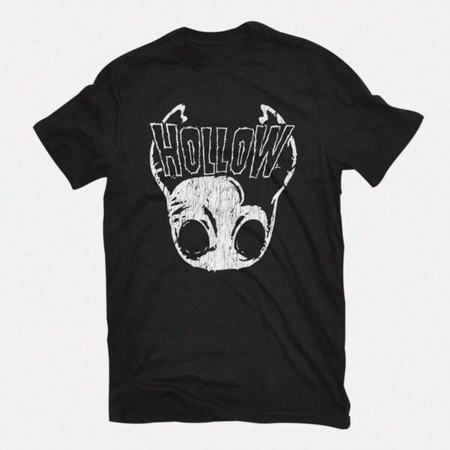 Camiseta de hombre, Hollow-Mens-Tee-demonigote, camiseta de anime para hombre, moda otaku, reino de cómics,  de la cultura de los fans, camiseta gráfica de estilo callejero, top casual de verano, adecuada para entusiastas del anime y la cultura pop, camiseta de mujer, top de mujer, tops para mujer, top, unisex. - Negro - Ver 1
