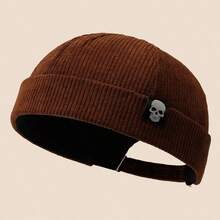 Mũ chủ nhà phong cách đường phố Hip-Hop, mũ lưỡi trai văn học kiểu Hồng Kông unisex, mũ Tangzhuang đầu lâu thời trang đa năng - A - Xem 4