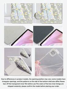 花卉淺綠色雛菊圖案保護殼，適用於 iPad Air 8(M4)2026(11英吋)、Air 4/5 10.9英吋、7/8/9代 10.2英吋，內建筆槽，適用於 Tab S6 10.4英吋、Kindle 第11代(2022/2024)、Kindle Clara 2E、Clara Colour、Clara BW (6英吋) 及 Libra Colour (7英吋)，可愛少女風時尚設計，平板電腦桌面裝飾，生日與節日禮物 - 彩色 - 查看 6