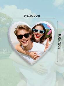 1pc Customized Photo Heart Shaped Throw Pillow - Print Your Romantic Moment, DIY Photo Heart Pillow, Unique Personal Design, Customized Heart Pillow, Cuddle Their Smiling Face, Suitable For Bedroom, Bed, Sofa, Living Room Decor, Wedding Decoration, Ideal Gift For Family, Friends And Yourself, Birthday Gift | Valentine's Day Gift | Wedding Gift - Upload Picture Customization - View 14
