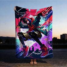 1pc S-Pider-Man Print Blanket,Retro Cartoon Style Throw Blanket,Cartoon Character Printed Blanket,All-Season Universal Nap Blanket,Character Home Decor Blanket,Modern Fashion Gift Suitable For Home Bedroom Bed Sofa Office Lunch Break Cover Picnic Blanket - Multicolor - View 3