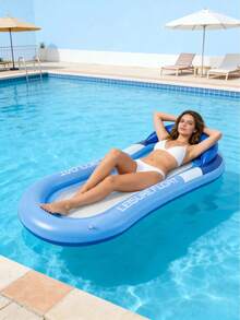 1pc Adult Inflatable Swimming Recliner, Large Thick Inflatable Floating Bed With Soft Mesh Center, Durable PVC Quick Fold Design, Suitable For Swimming Pool, Outdoor Beach, Pool Party, Sunbathing, Adult Swimming Float, Water Hammock - A - View 11