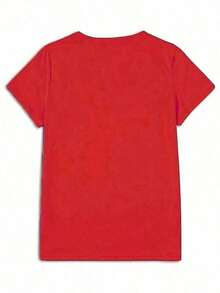 GiftCamia Women's Matcha Latte Print Top - Tea Design, Short Sleeve, Round Neck, Casual Top For Spring, Summer, And Christmas Parties, Iconic Matcha Quotes, Machine Washable, Comfortable Clothing For Fans, Women's Camisoles, Vintage Washed Camisole For Ladies, Valentine's Day Gift, Soft Washed Cotton Camisole With Heart Print, 100% Cotton - 紅色的 - 查看 3