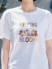 Premium 100% Cotton Mother-Baby T-Shirt, Postpartum Nurse, Simple Solid Color T-Shirt For Women, Loose And Fitted, Casual Short Sleeve, Gift Idea - 白色 - 查看 1