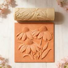 1pc Pinecone Chrysanthemum Texture Roller, Polymer Clay Embossed Mold, High Detail 3DTexture Roller, Pottery Tool, Durable Plastic Handmade Mold, Suitable For Easter, Pet Day,Reading Month, DIY Jewelry Making And Art Design, Handmade Enthusiasts Gift - Apricot - View 4