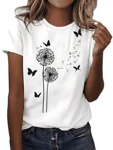 Women's San Francisco Print T-Shirt, Casual Short Sleeve Top For Women, Comfortable Fit, Matching Sister Sets, Outdoor Travel Essential, Women's T-Shirt, Spring/Summer T-Shirt. - 白色 - 查看 7
