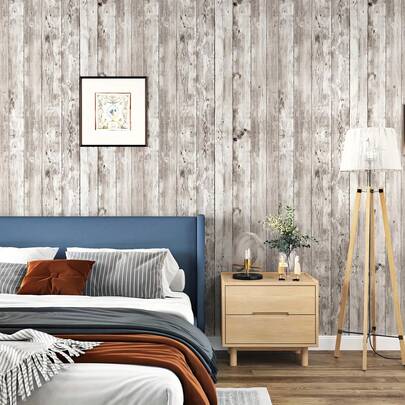 1 Roll Wood Grain Contact Paper, Self-Adhesive Removable Wallpaper, Stain Resistant, Heat Resistant, Waterproof, Oil Proof, Home Decor For Kitchen, Living Room, Wall Background