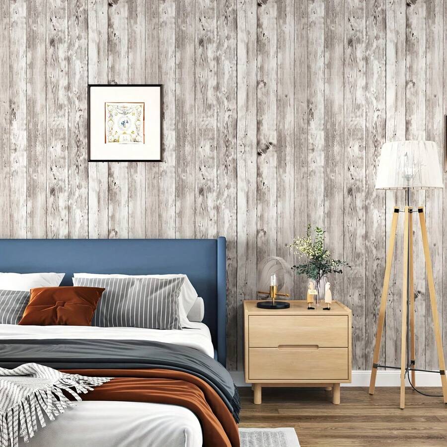 1 Roll Wood Grain Contact Paper, Self-Adhesive Removable Wallpaper, Stain Resistant, Heat Resistant, Waterproof, Oil Proof, Home Decor For Kitchen, Living Room, Wall Background