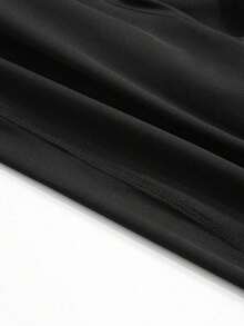 de forro polar de ajuste ceñido con cuello alto de unicolor para mujer, otoño e invierno - Negro - Ver 7