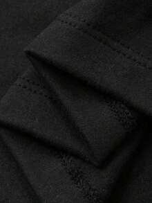 Top corto y ajustado de unicolor de verano para mujer, camiseta informal empresarial - Negro 2 - Ver 3