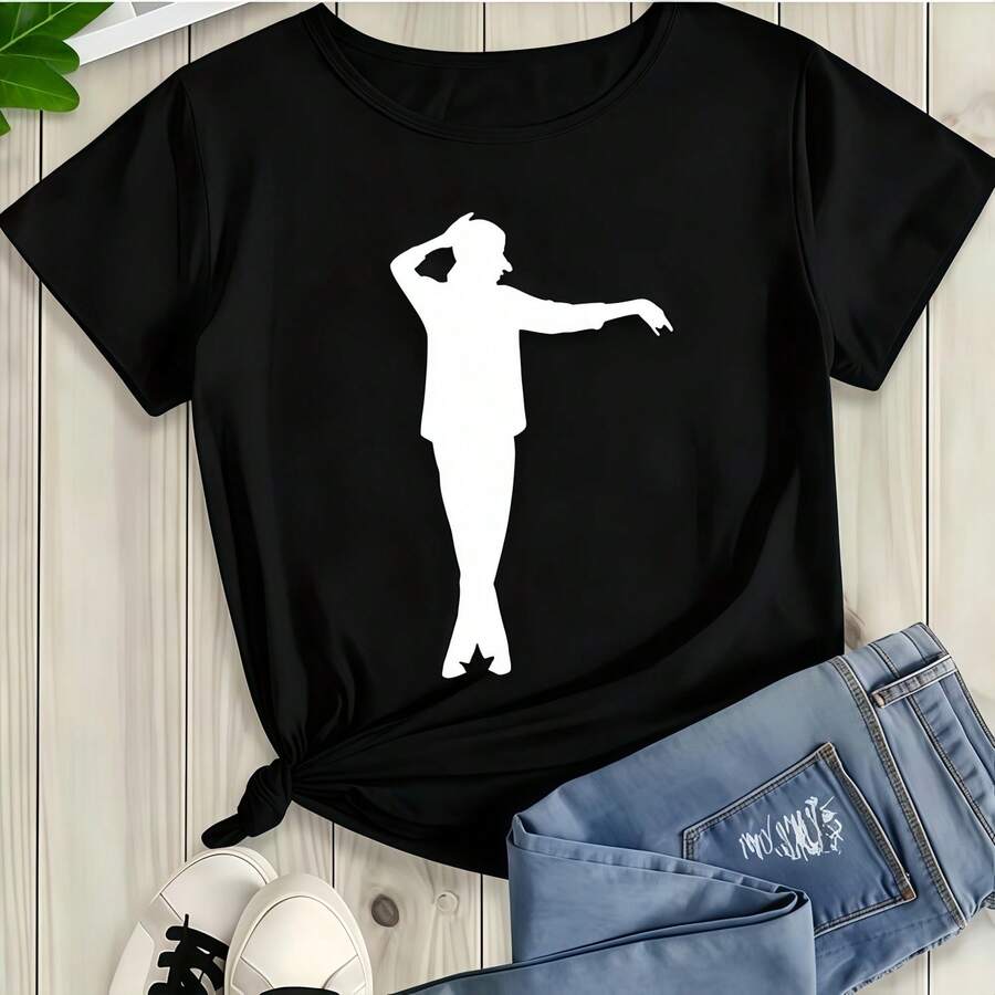Classic 90s Style T-Shirt For Men And Women - 黑色 - 查看 1