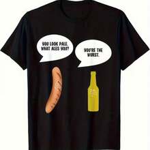 Printed T-Shirt For Men And Women - 黑色 - 查看 1
