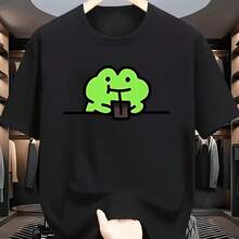 Printed T-Shirt For Men And Women - Black - View 1