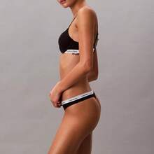 Calvin Klein Calvinklein Icon Logo Thong Underwear  Women  Panties QD5043  Thongs For Women Underwear - 黑色 - 查看 4