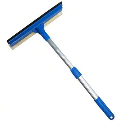 Essional Ow Squeegee For Gas Stan, Glass, Shower, Outdoor High Ow Cleaning; Stains Steel Handle With Onge; Silver; 2-In-1 Design, Extendable For Versatile Use