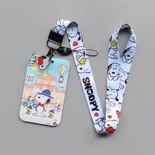 Bộ 1 ví đựng thẻ và dây đeo in hình Snoopy graffiti, hộp đựng thẻ ID di động hoạt hình, đồ dùng học tập/văn phòng phẩm. - Nhiều màu - Xem 10