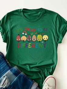 1 Women's T-Shirt With A Fun Print - Short Sleeves, Crew Neck, Loose Fit, Machine Washable, Comfortable For All Seasons, Suitable For Casual Wear. | Loose Fit | Durable Print, Suitable For Various Holiday Gifts, Shipped From A Local Warehouse, 180g 100% Cotton. - 白色 - 查看 10