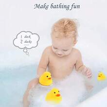 5 uds pato de goma juguetes de baño Mini patos amarillos pato flotante juguete de baño de bebé ducha fiesta favores regalo para niños pequeños niños niña - 5 piezas - Ver 3